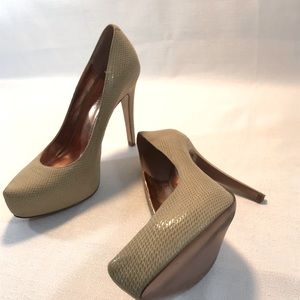 BCBGeneration leather platform heels pumps